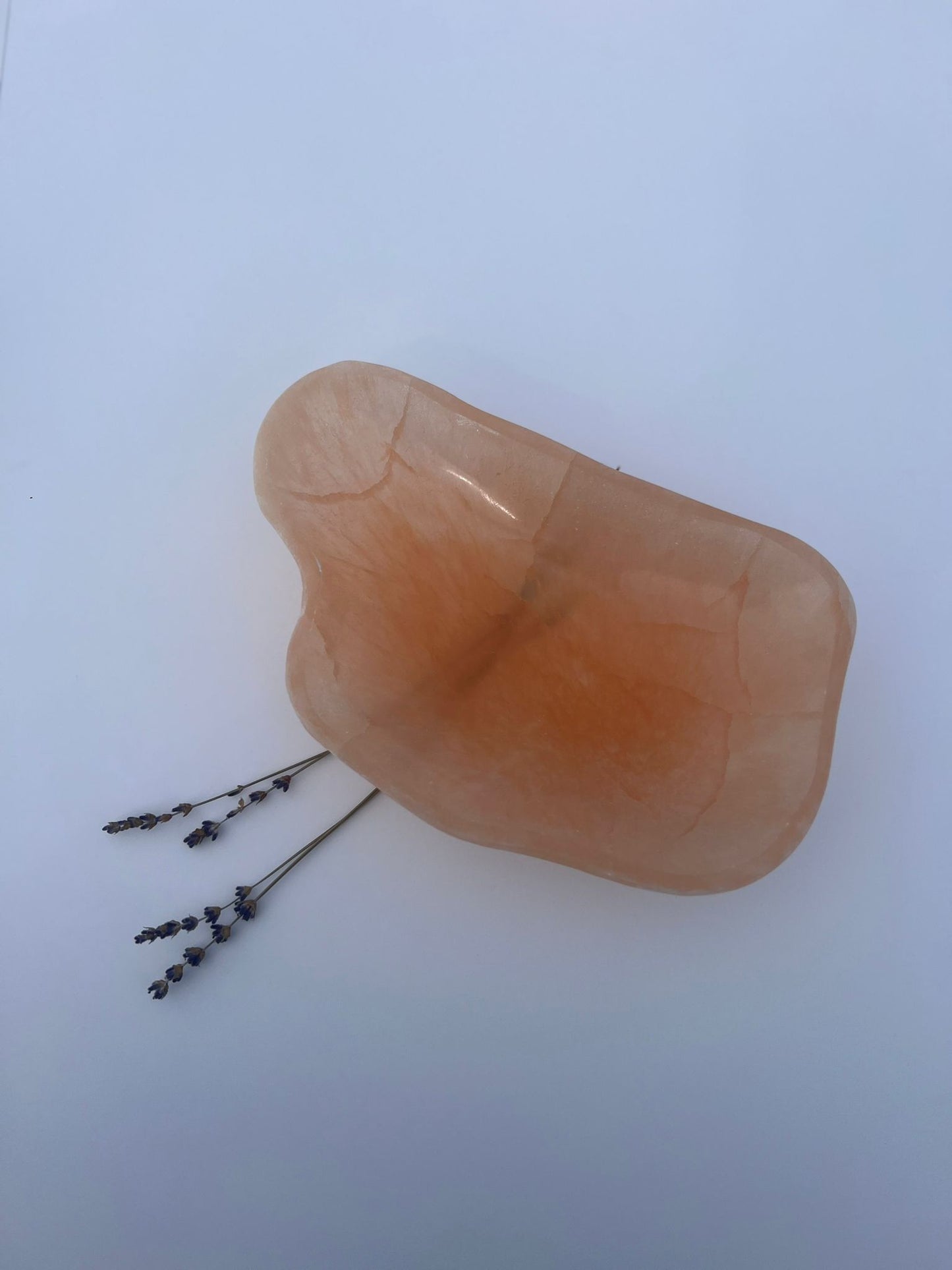 Orange Selenite Snack Bowl Large