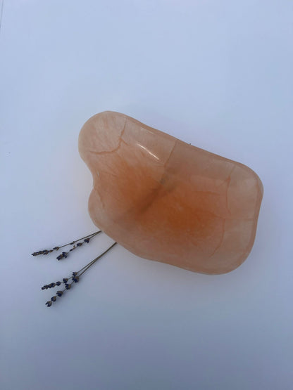 Orange Selenite Snack Bowl Large