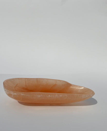 Orange Selenite Snack Bowl Large