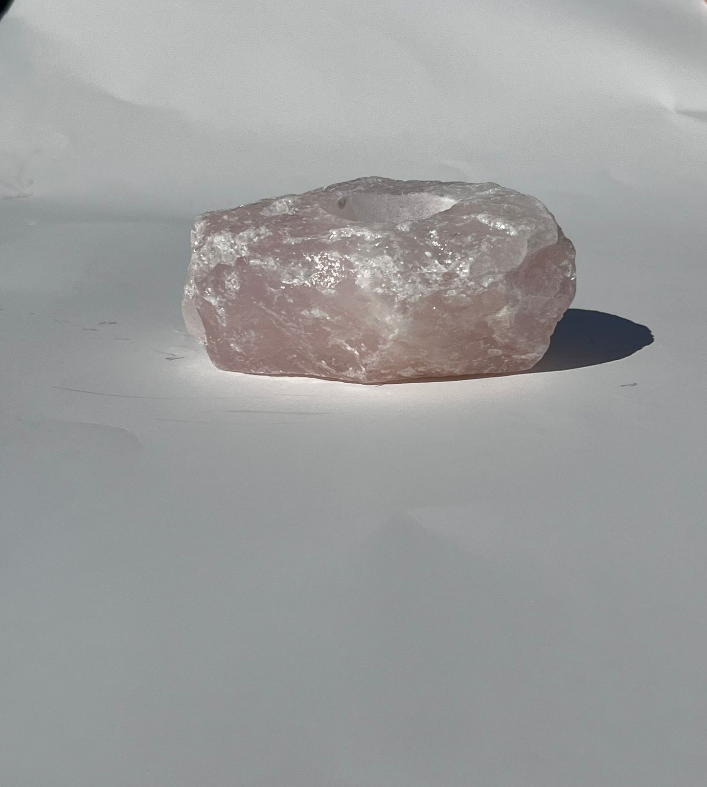 Rose Quartz Rough Candle Holder