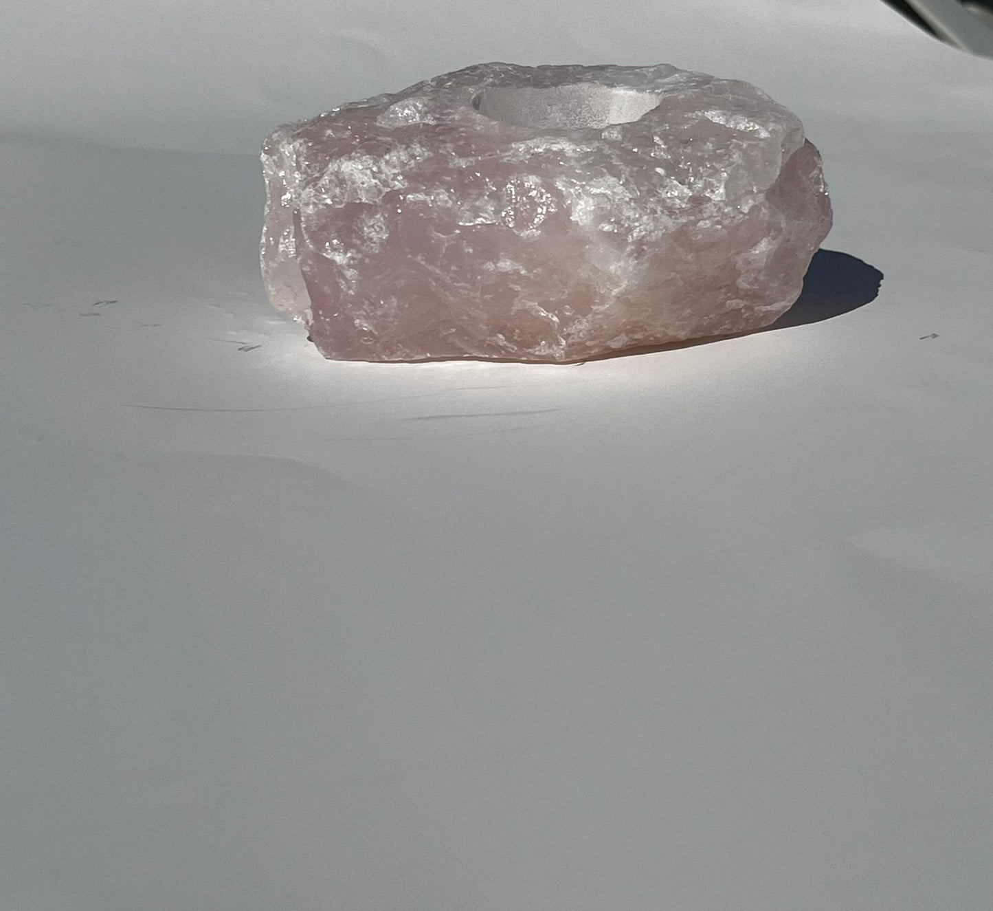 Rose Quartz Rough Candle Holder