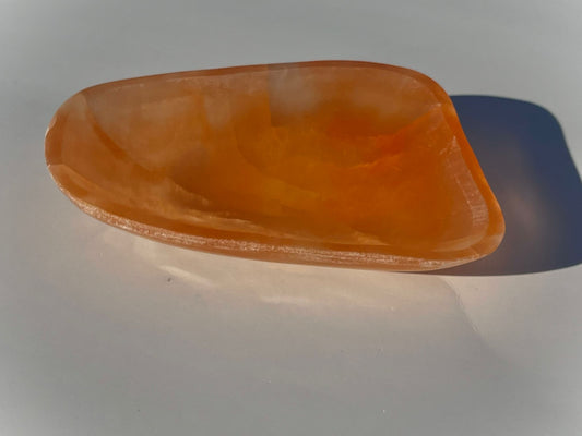 Orange Selenite Snack Bowl Medium