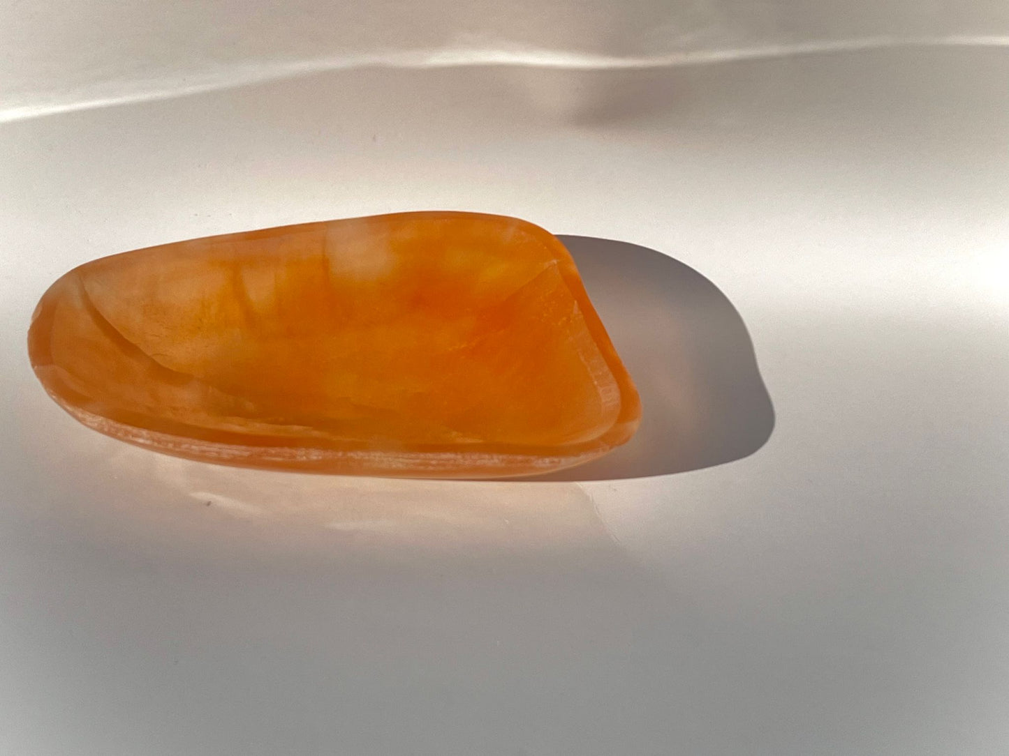 Orange Selenite Snack Bowl Medium