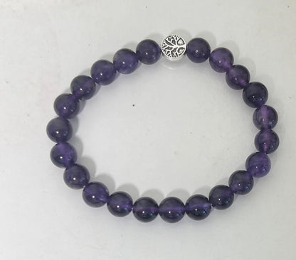 Amethyst 8mm Bead Bracelet