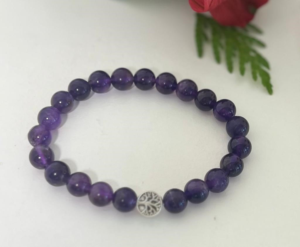 Amethyst 8mm Bead Bracelet