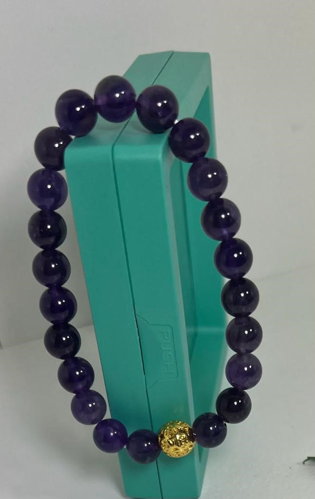 Amethyst 8mm Bead Bracelet