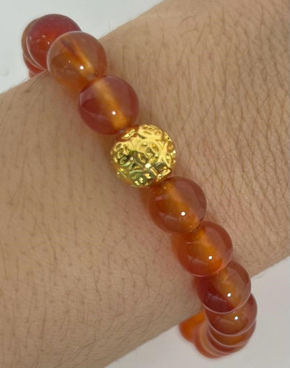 Carnelian 8mm Bead Bracelet