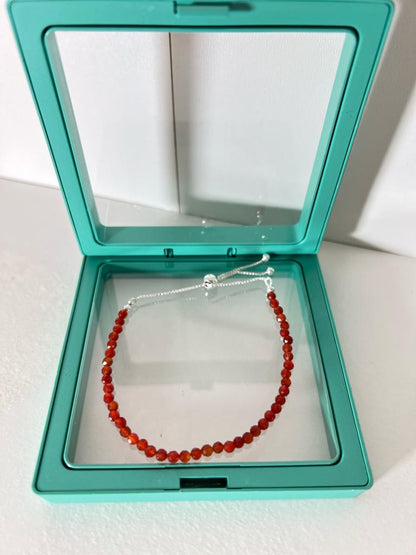 Carnelian Sterling Silver Bracelet