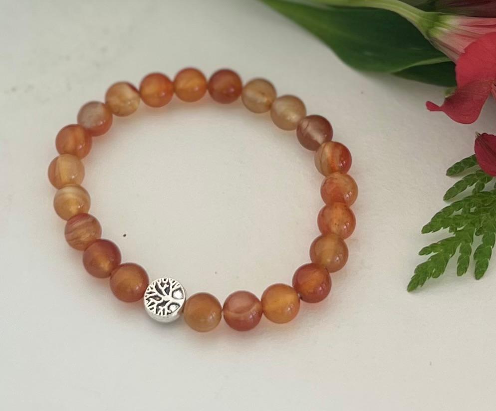 Carnelian 8mm Bead Bracelet