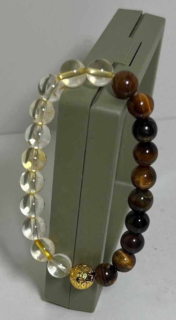 Citrine and Tiger's Eye Bead Bracelet