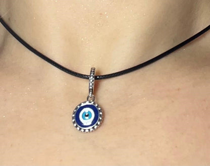 Evil Eye Necklace Sterling Silver