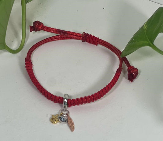 Evil Eye with Hand of Fatima & Feather Bracelet