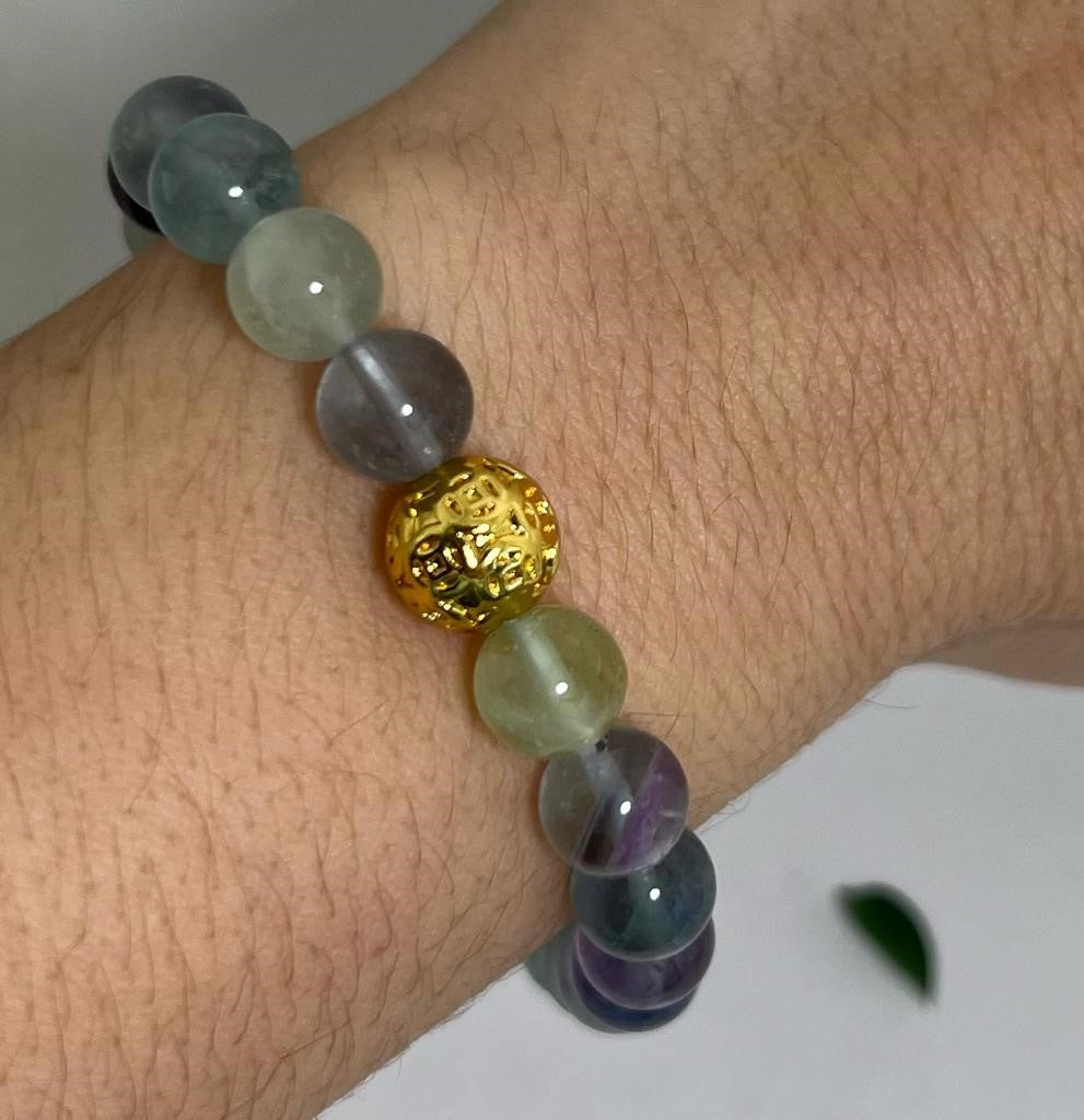 Fluorite 8mm Bead Bracelet