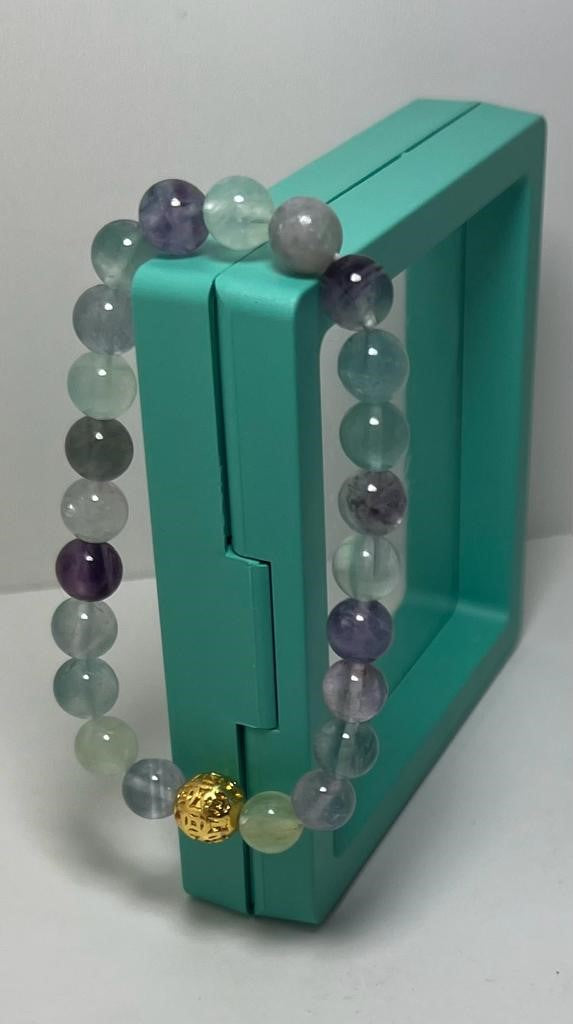 Fluorite 8mm Bead Bracelet