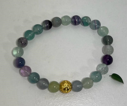 Fluorite 8mm Bead Bracelet