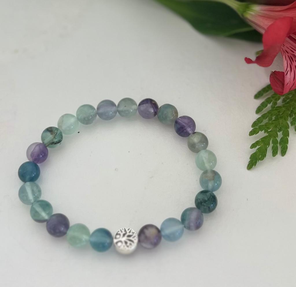 Fluorite 8mm Bead Bracelet