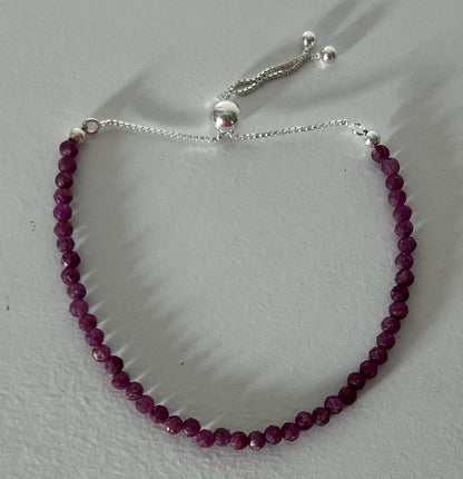 Ruby Sterling Silver Bracelet