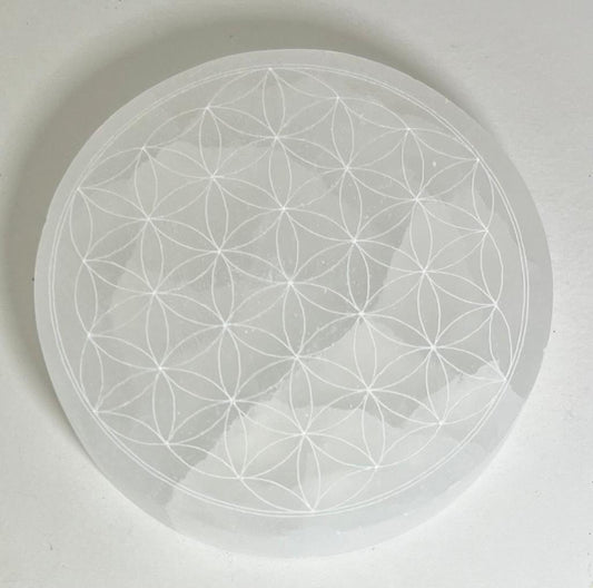 Selenite Charging Plate Flower