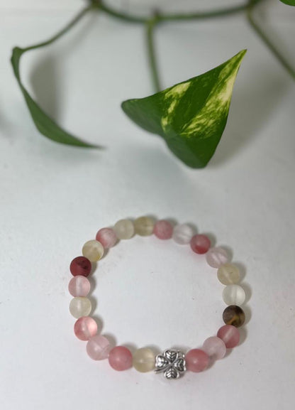 Watermelon Quartz Round Bead Bracelet